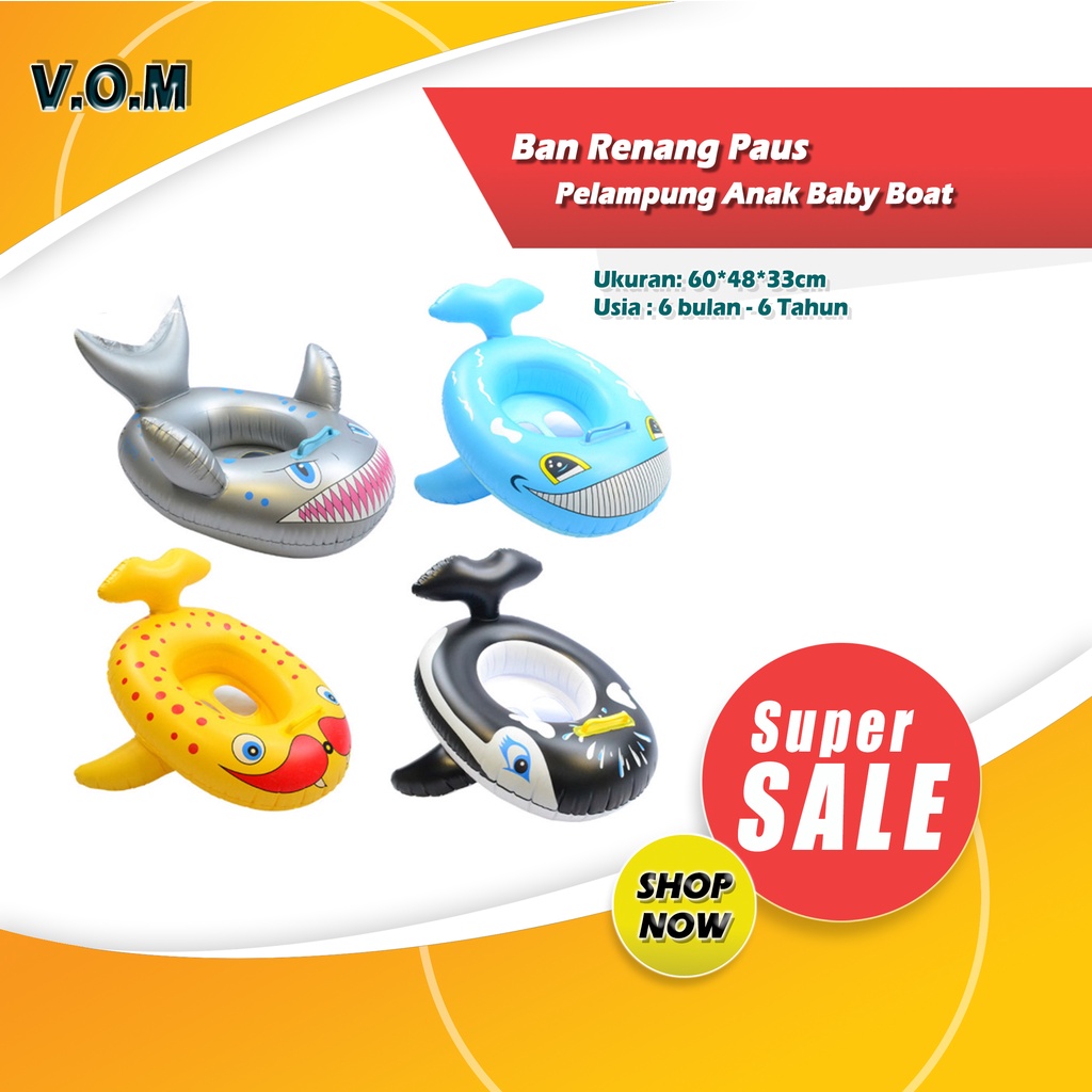 Ban Renang Paus Pelampung Anak Baby Boat Whale Safety Ring 0805