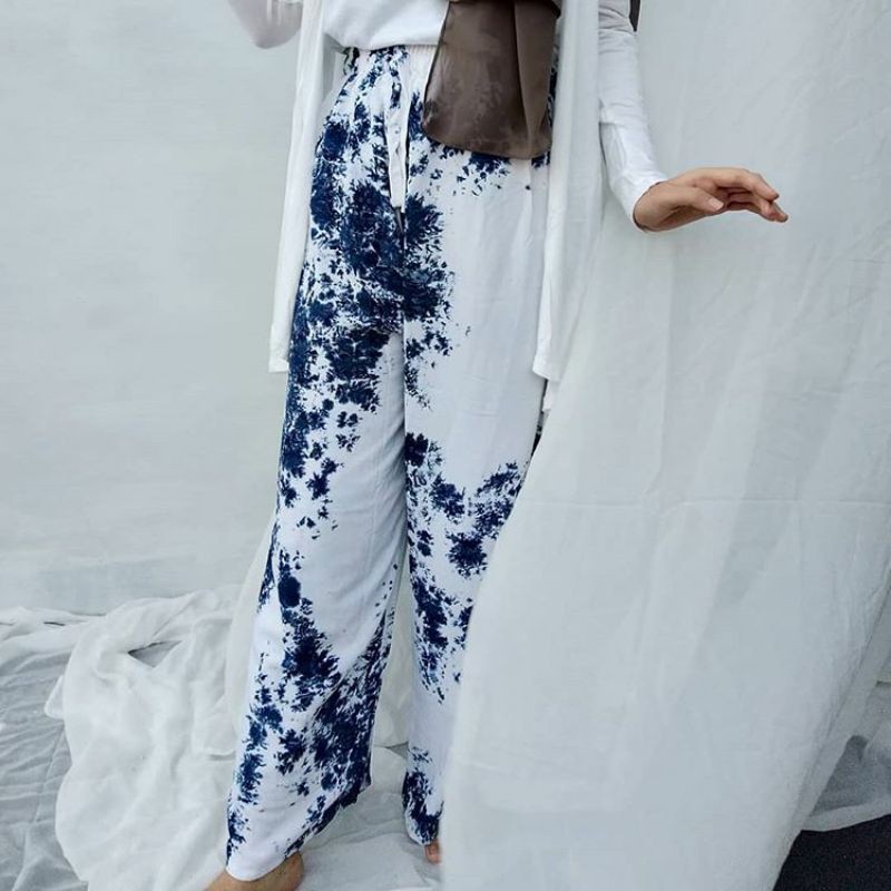 Celana Panjang Rayon Tiedye/Tiedye Pensil/Kulot Tiedye/Tiedye Bali Kekinian