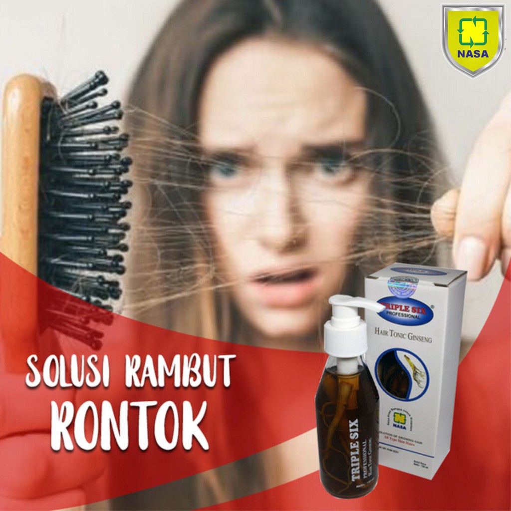 Triple Six Hair Tonic Obat Penumbuh Rambut Alami Anti Botak / Kebotakan Rambut Pria Wanita / Rontok 