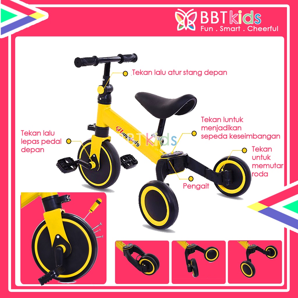 SEPEDA RODA 3 2IN1 BALANCE BIKE KESEIMBANGAN ANAK TRICYCLE GOODBOY