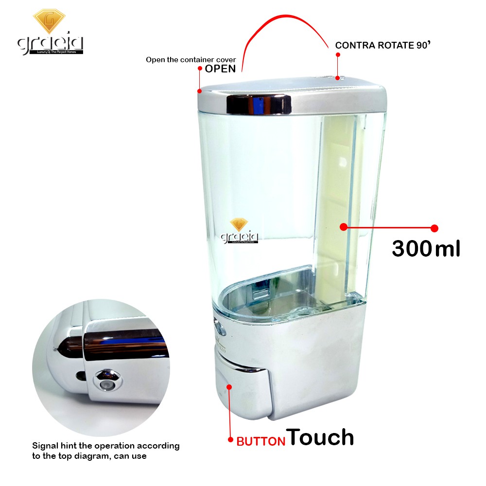 Hand Soap Dispenser Sabun Cair / Tempat Sabun Cair Shampo Bath Foam Washing Liquid Sunlight / Dispenser Sabun Cair 300ml