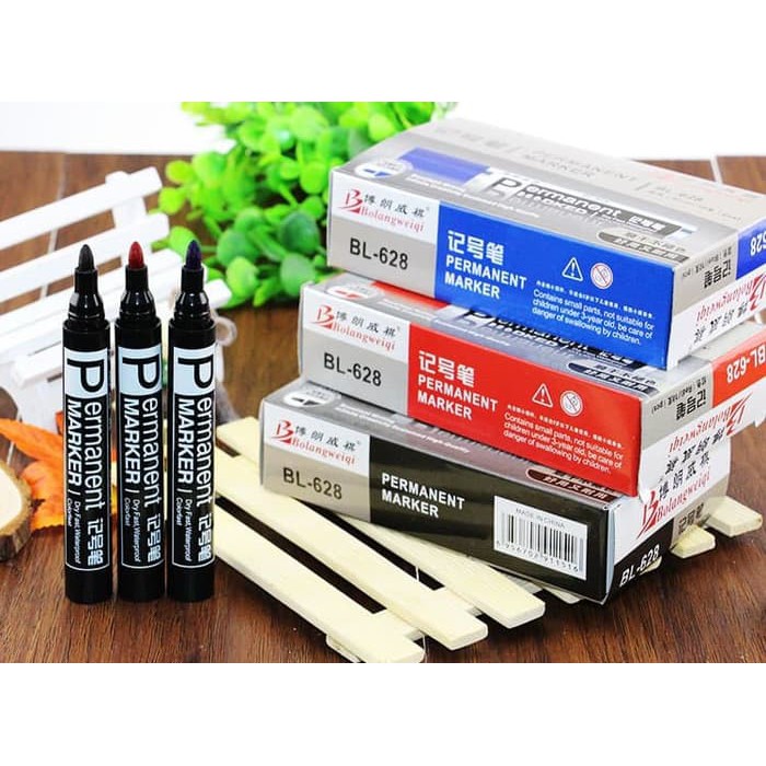 

BEST Spidol Permanent Marker Waterproof Dry Fast BL-628 bukan Snowman Joyko TERLARIS
