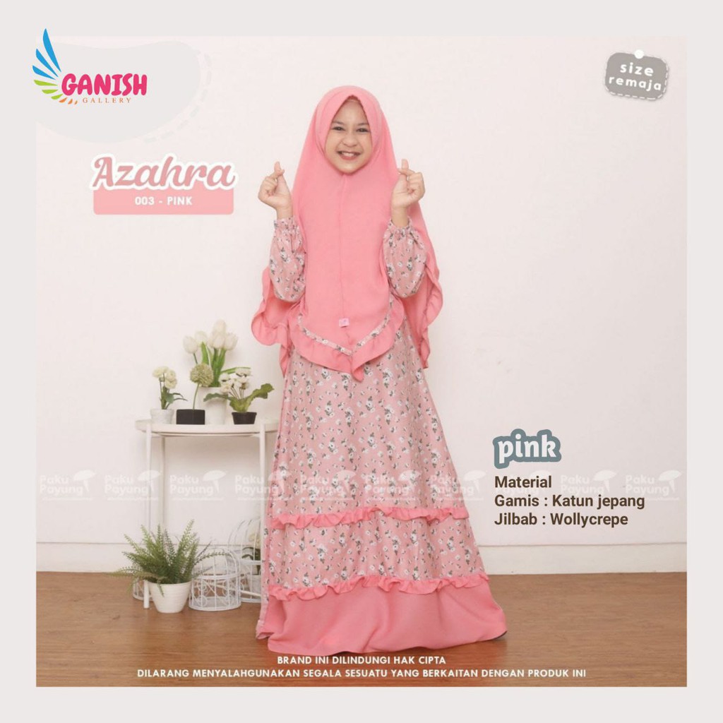 GAMIS ANAK AZZAHRA/ BAJU MUSLIM ANAK PEREMPUAN/ GAMIS ANAK/ SETELAN MUSLIM ANAK