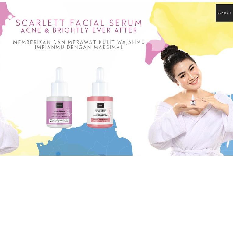✭ SCARLETT WHITENING GLOWTENING SERUM/ CREAM - SERUM ACNE - SERUM BRIGHTLY EVER AFTER SCARLET ➥