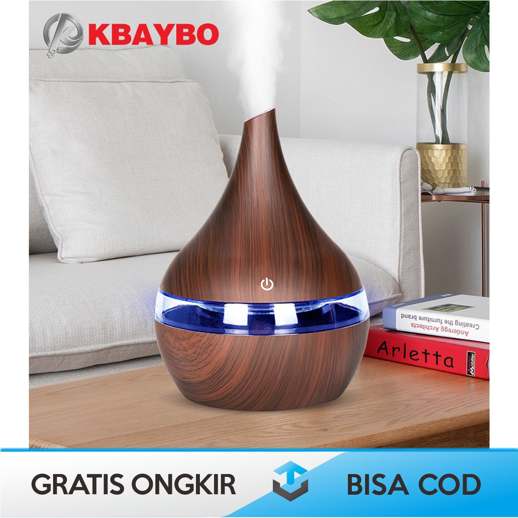 AIR HUMIDIFIER DIFFUSER AROMATHERAPY K-H98 DESIGN KAYU LED RGB LIGHT