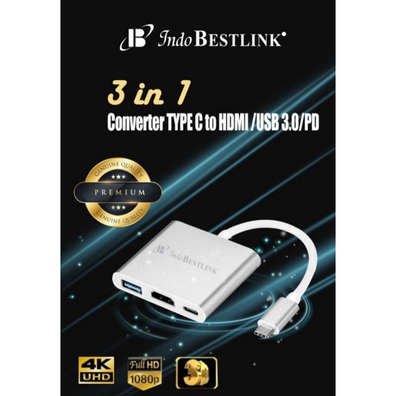 Converter Type C to hdmi usb type C 3in1 / type c 3 in 1 /converter typec 3 in 1