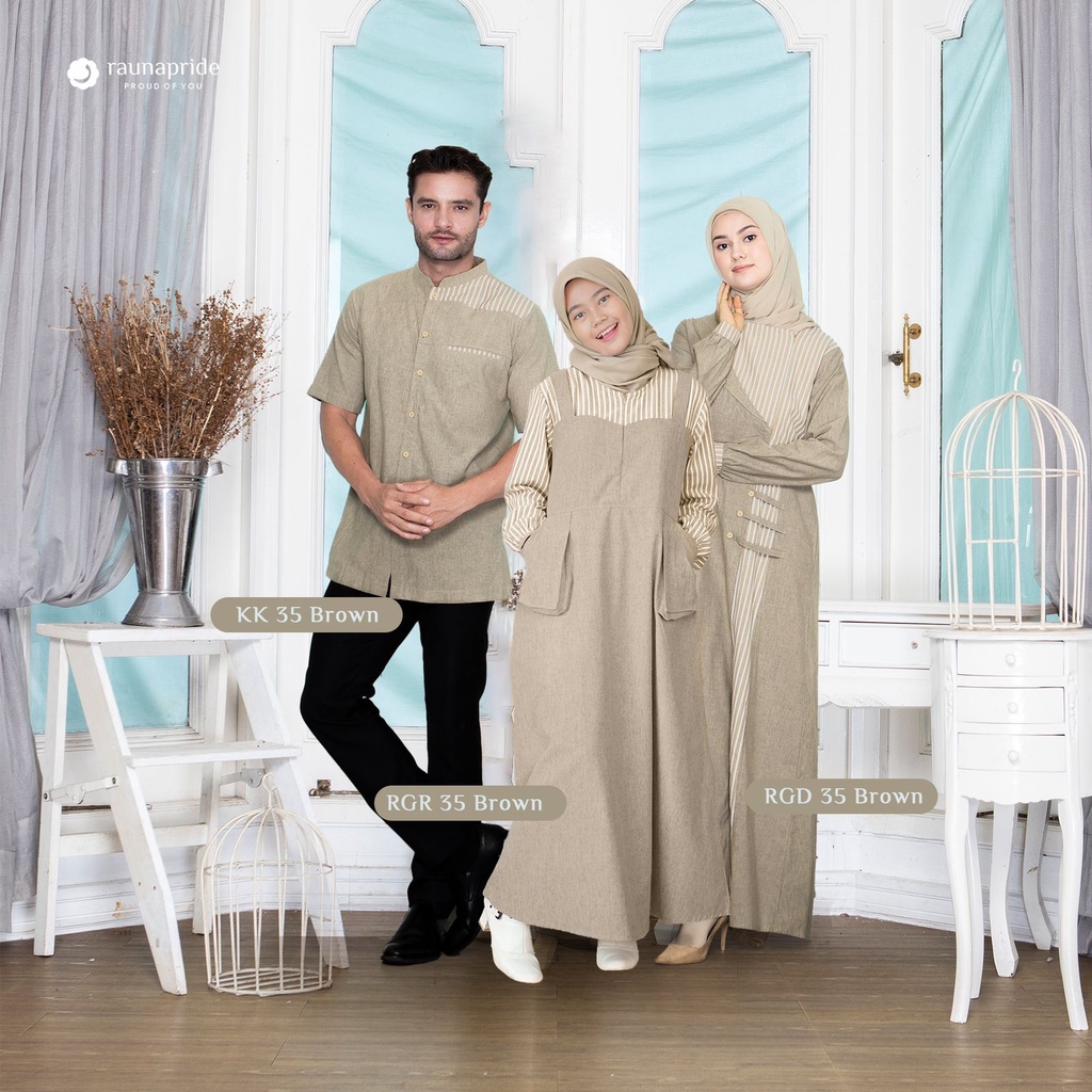 SARIMBIT KELUARGA GAMIS RAUNA 35 BROWN GAMIS REMAJA FASHION MUSLIM KEKINIAN 2022 Baju Koko Pria Baju