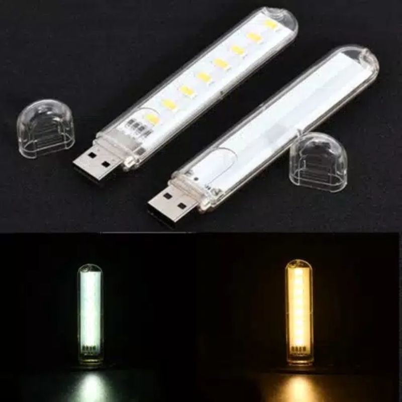 Led usb 8 mata led lampu darurat lampu camping lampu tidur