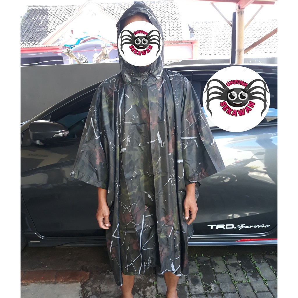 Jas Hujan Loreng Camo Ponco Army