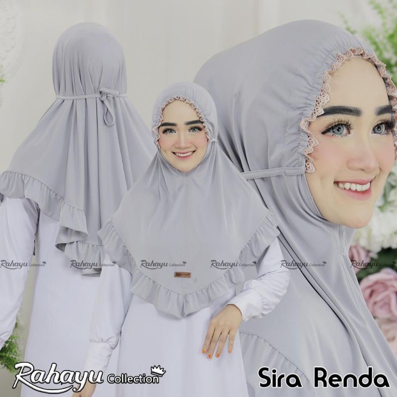 [Ori Rahayu Hijab] SIRA RENDA••hijab bergo instan non pet renda••hijab instan jersey premium