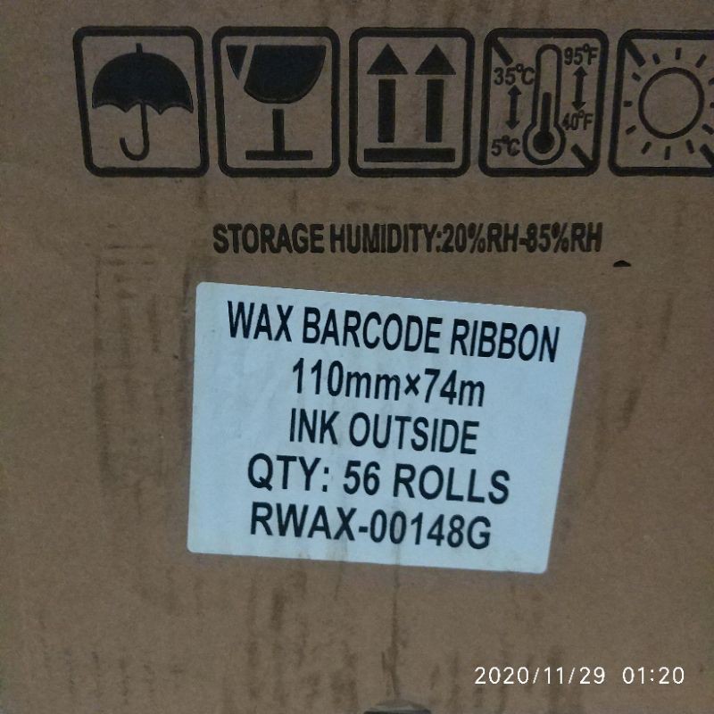 Ribbon wax 110x74 - Ribbon Wax 110x74 Ribbon Zebra GK420 - Ribbon Argox OS214 - Ribbon Zebra GC420