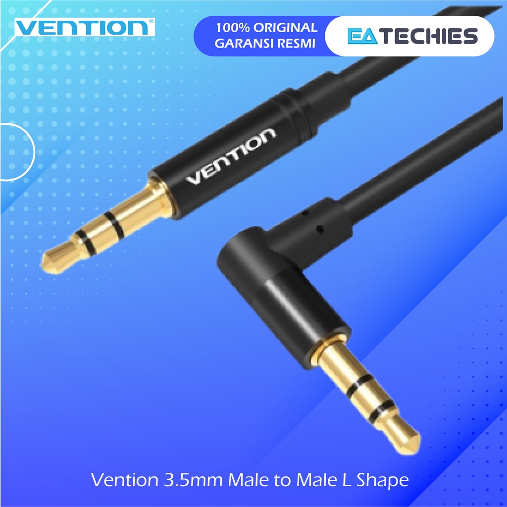 [1.5M] Vention 3.5mm Male to Male Jack Audio AUX bentuk L shape