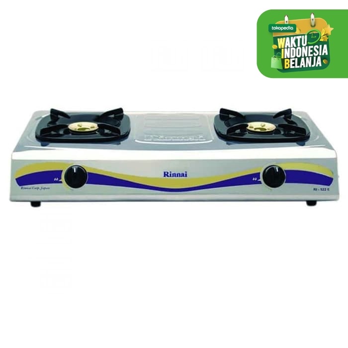 PROMO RINNAI KOMPOR GAS - RI-522E - SILVER- 2 TUNGKU