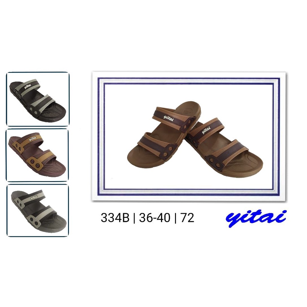 [PROMO] COD Sandal Karet Ban 2 Yitai Cowok 334B Ukuran 36-40