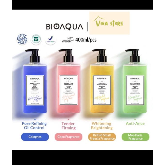 BIOAQUA body wash shower gel sabun mandi sabun cair