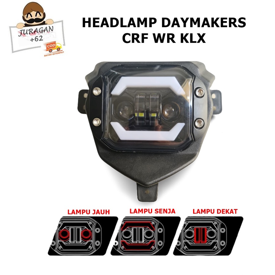 HEADLAMP LAMPU REFLEKTOR DAYMAKER DEMEKER KLX CRF WR