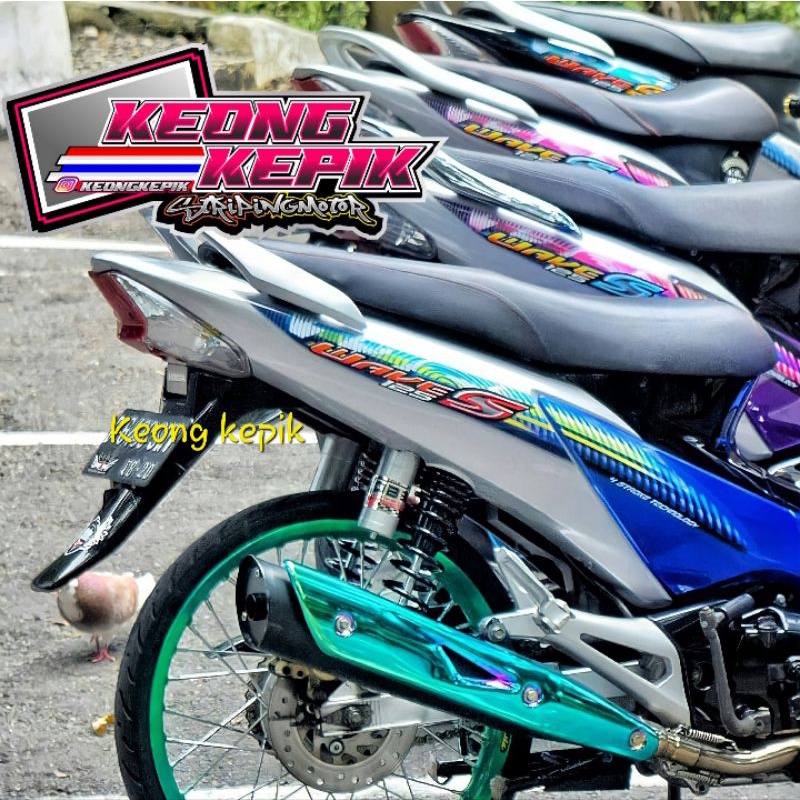(BISA COD) STRIPING STIKER LIS VARIASI THAILAND MOTOR HONDA SUPRA X 125 LAMA /OLD WAVE 125 S / WAVE 