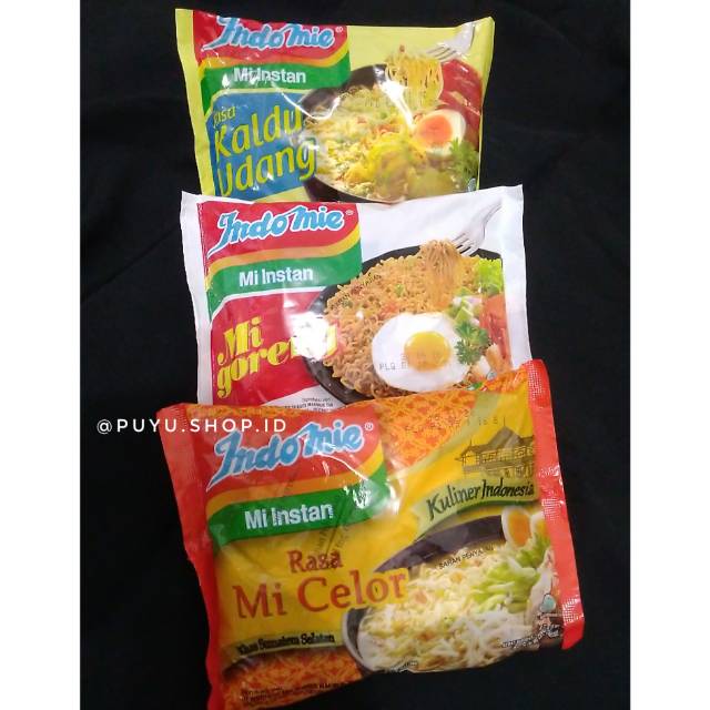 

INDOMIE Mi Celor INDOMIE Kaldu Udang INDOMIE Mi Goreng cabe bubuk INDOMIE Kari khas Sumatera Selatan