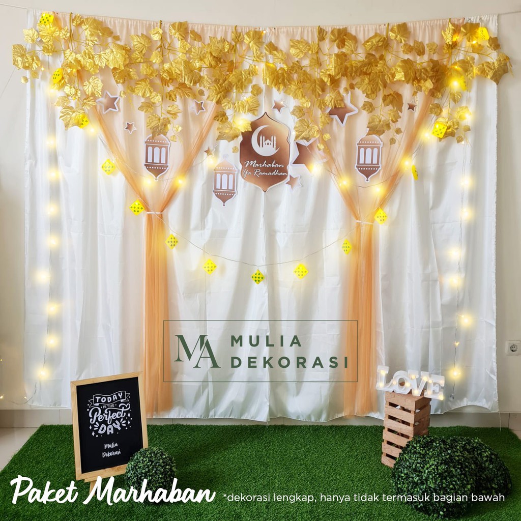 Dekorasi Backdrop Lebaran Ramadhan Marhaban Paket Lengkap Hari Raya Idul Fitri