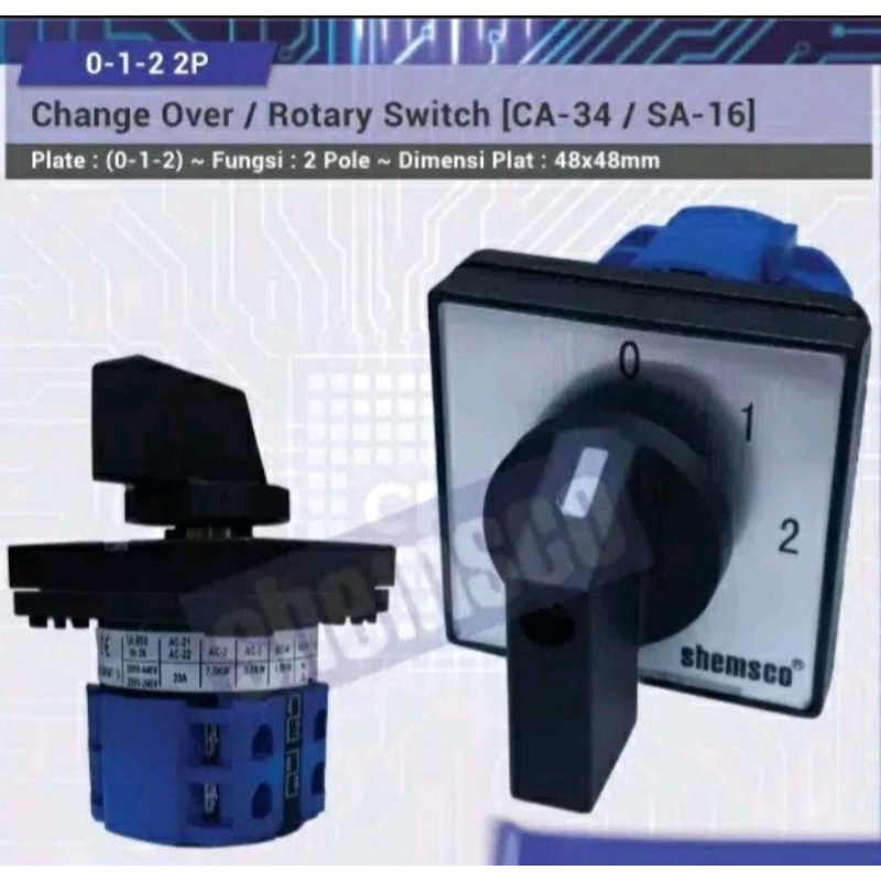 Rotary Selector Switch-Change Over Switch 2 Pole 3-5 Posisi