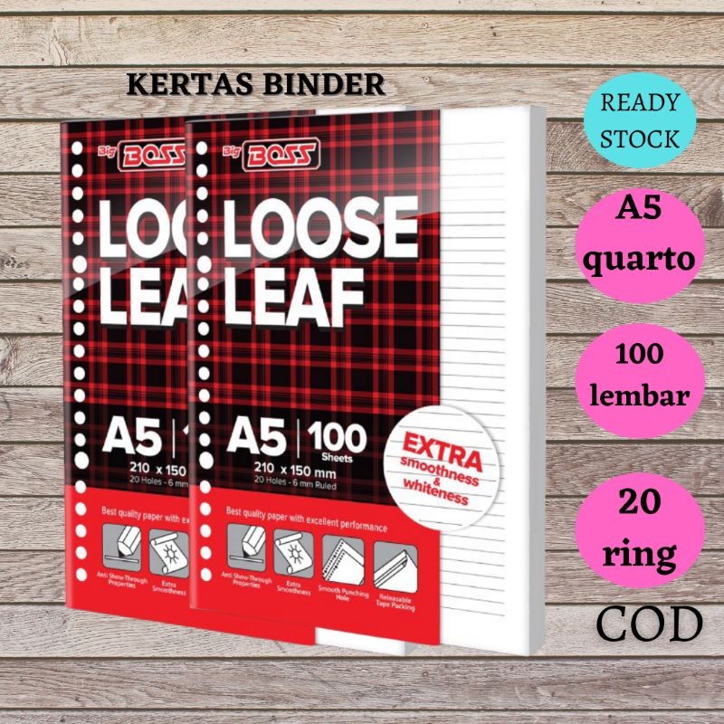 

Isi Kertas Binder A5 20 Ring 100 50 Lembar
