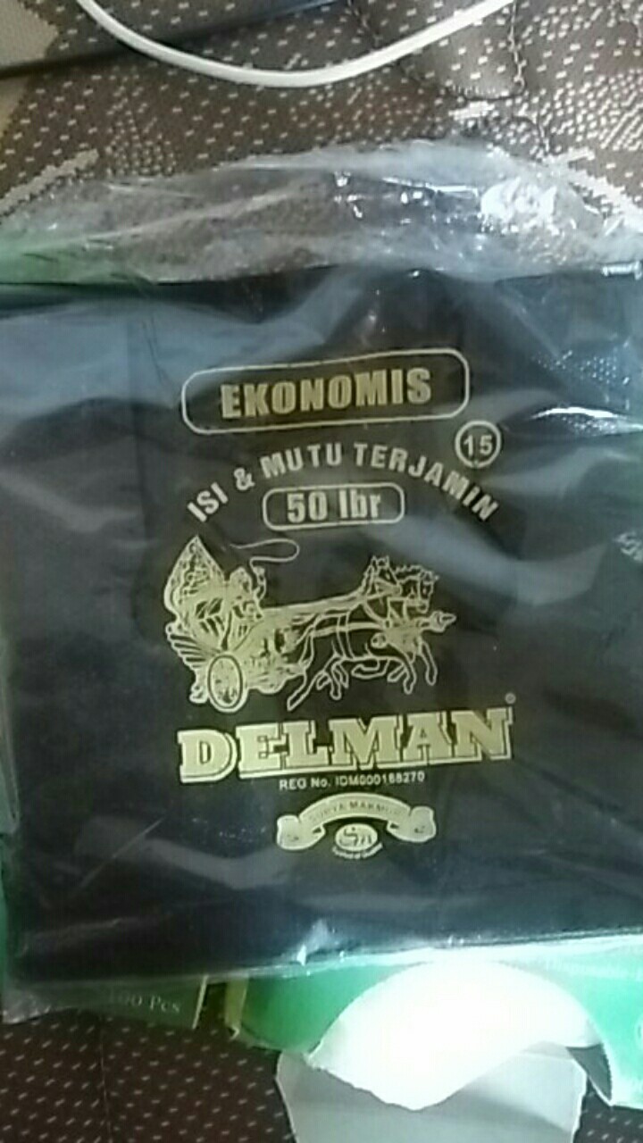 Kantong Plastik Hd Hitam Ukuran 15 Isi 50lembar/kantong Plastik Hd Ekonomis Isi 50lembar / Hd Delman