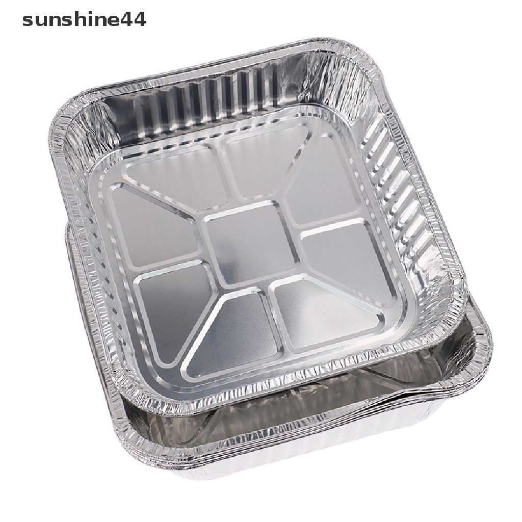 Sunshine 10PCS Loyang Kue Bentuk Kotak Bahan Aluminum Foil