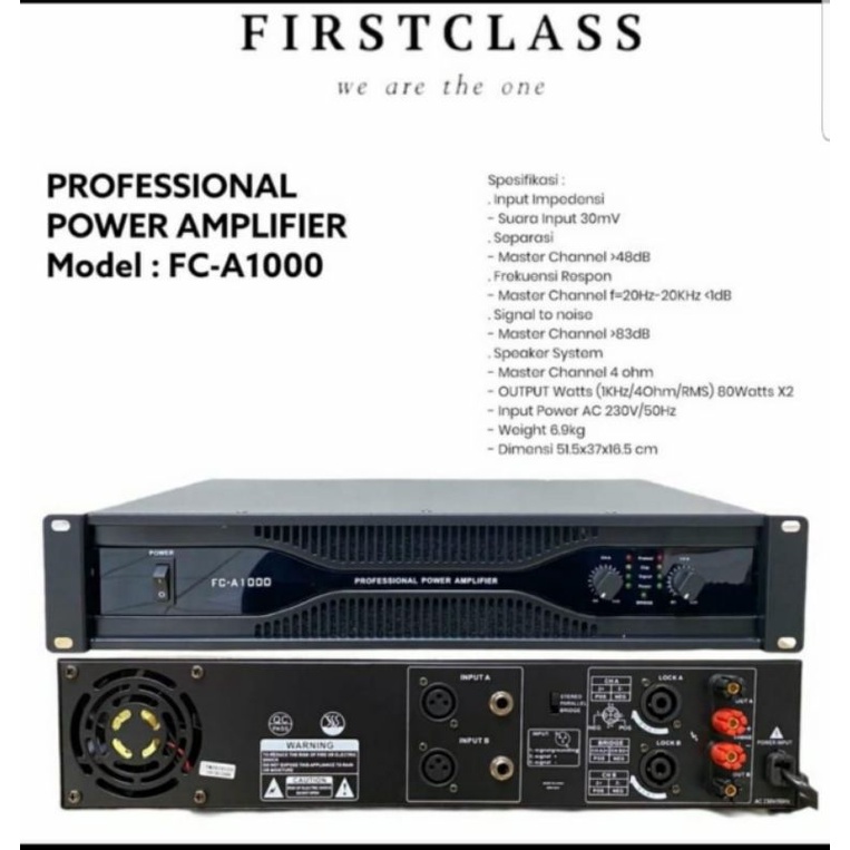 POWER AMPLIFIER FIRSTCLASS FC A1000