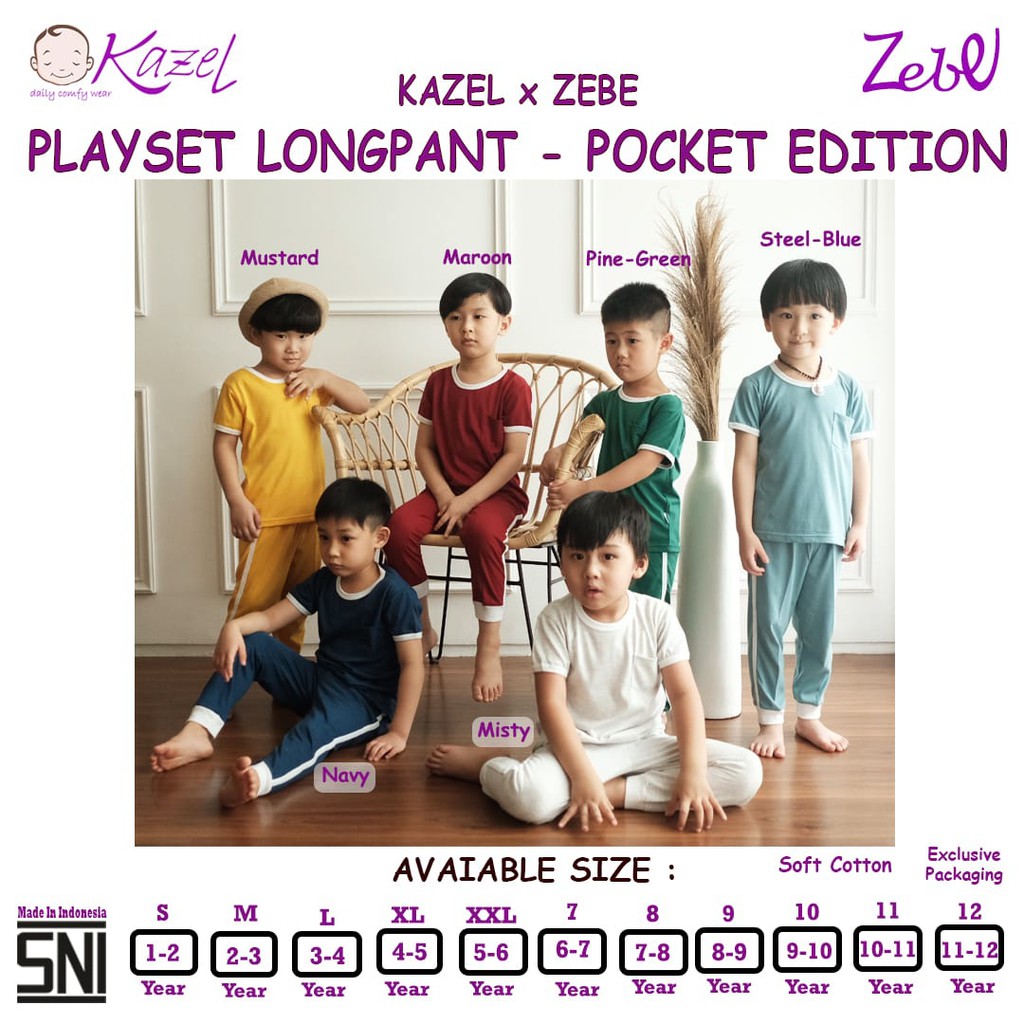 Harga AMBYAR  1-12 Tahun Kazel x Zebe Setelan Playset Longpants Pocket Edition CBKS Part 2 SO