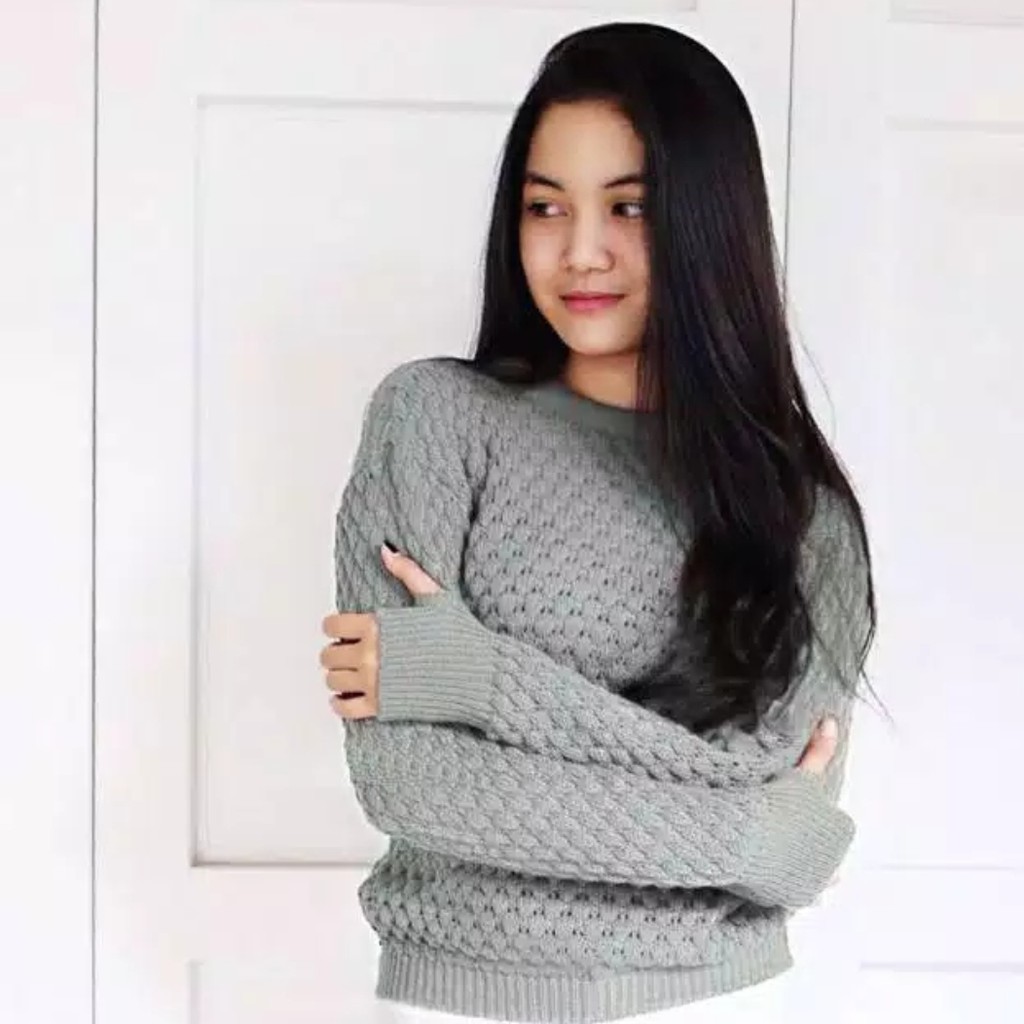 Sweater / ROUNDHAND POPCORN / Atasan Rajut Salur / Outwear / Sweater Rajut-2