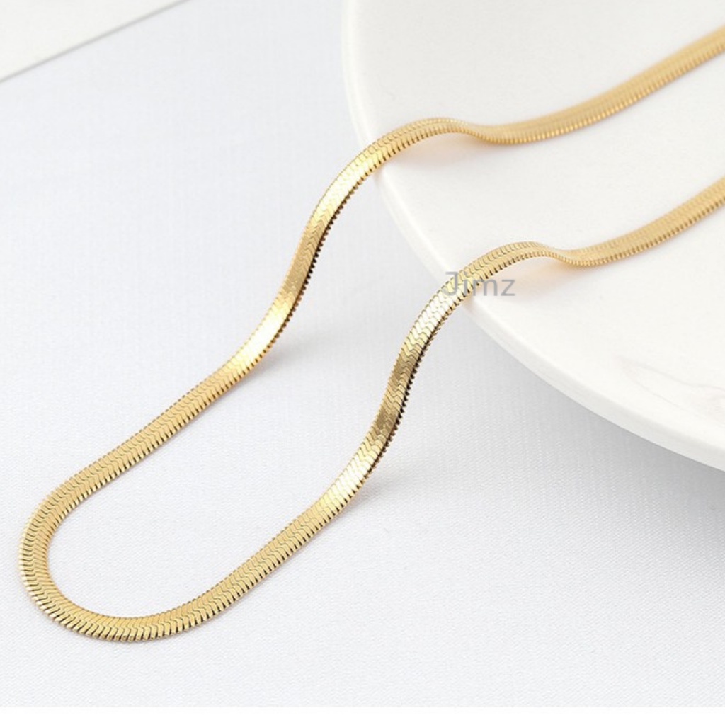 CSL Kalung Titanium Gepeng Belut Pria Wanita Anti Karat