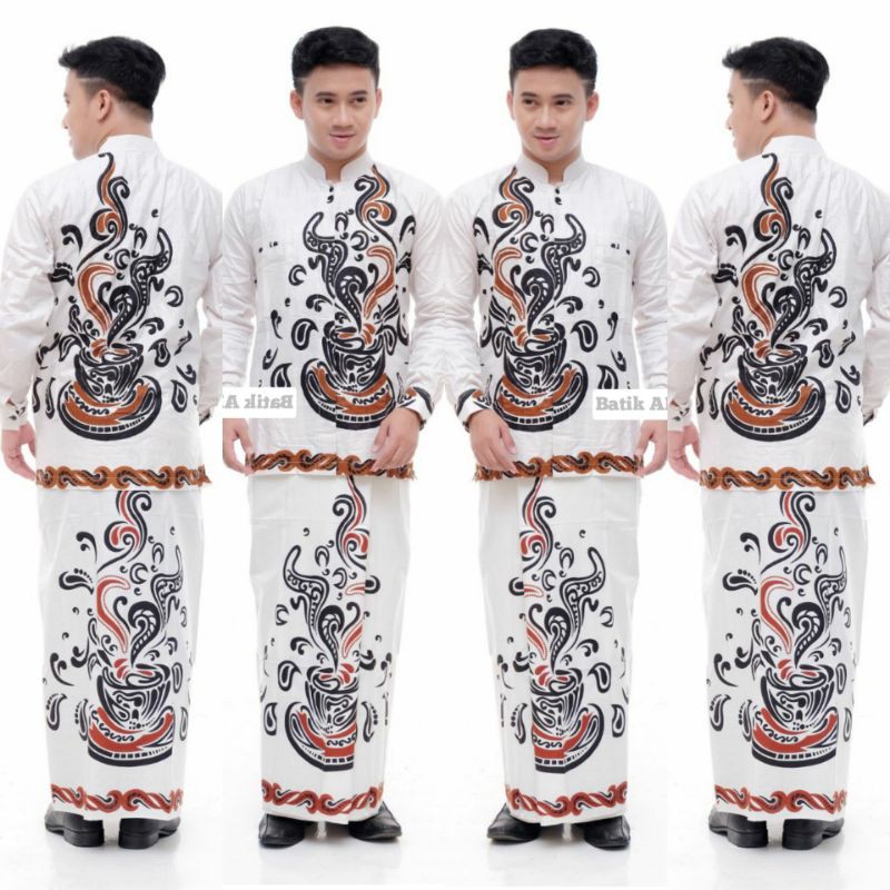 SET SETELAN SARUNG KOKO KEMKO BATIK MOTIF KOPI SEDUH DAN GUNUNGAN WAYANG SERIES BAJU MUSLIM ETHNIC