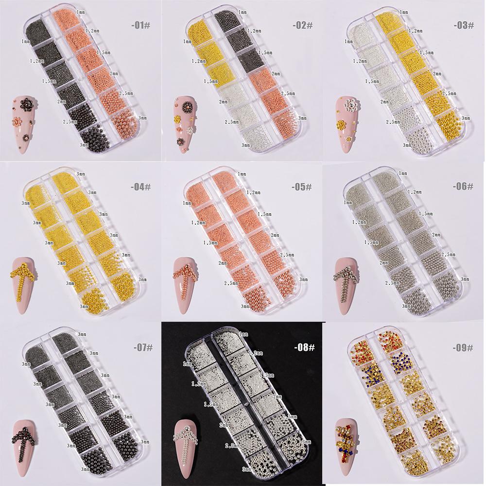 Mxbeauty DIY Nail Art Dekorasi 3D Symphony Pearl Glitter Laser Sparkly Shaped Rivets Nail Rhinestones