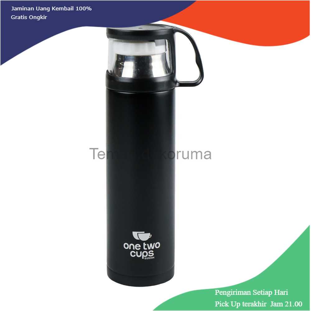 TD-AI One Two Cups Botol Minum Thermos with Cup Head 500ml - SUS304