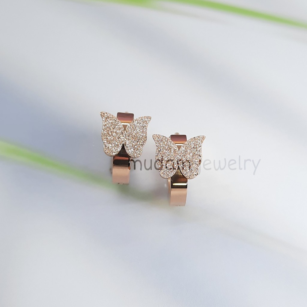 Antng Jepit Titanium Kupu-Kupu Polos Swasa Untuk Anak dan Dewasa Warna Rosegold, Gold dan Silver
