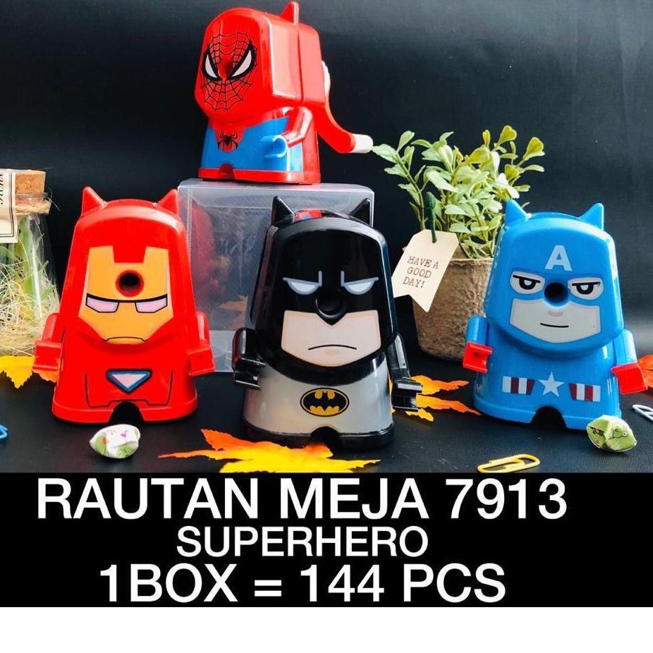 

Special - FREE BUBBLE WRAP + DUS Serutan Rautan Meja Putar Super Heroes Spider Man Iron Man Bat man Captain America/ ANIMAL PENGUIN SX- 0971 A B/ ROBOT SUNWELL HS-409 HS-246