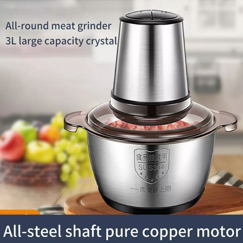 Blender Elektrik Stainless Steel Chopper Penggiling Daging Meat 2L