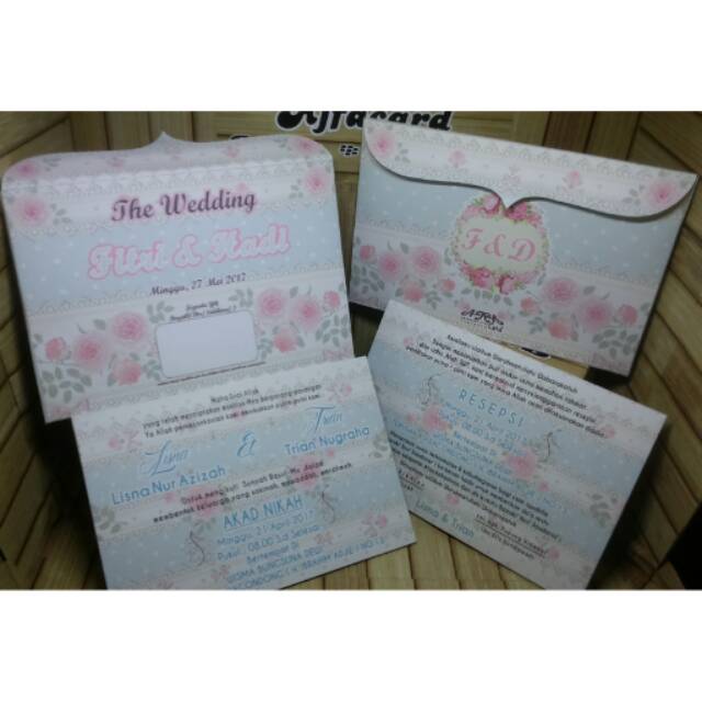 Kartu undangan single hard cover shabbychic kode AF-36 ( hard cover )