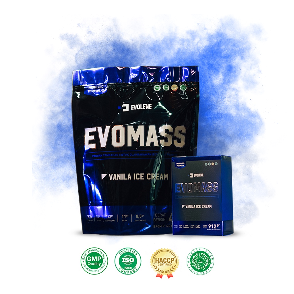 Evomass 10lbs Rasa VANILLA Evolene Evo Mass 10lb 4.5kg Epolen epomass susu penggemuk penambah berat badan Gainer