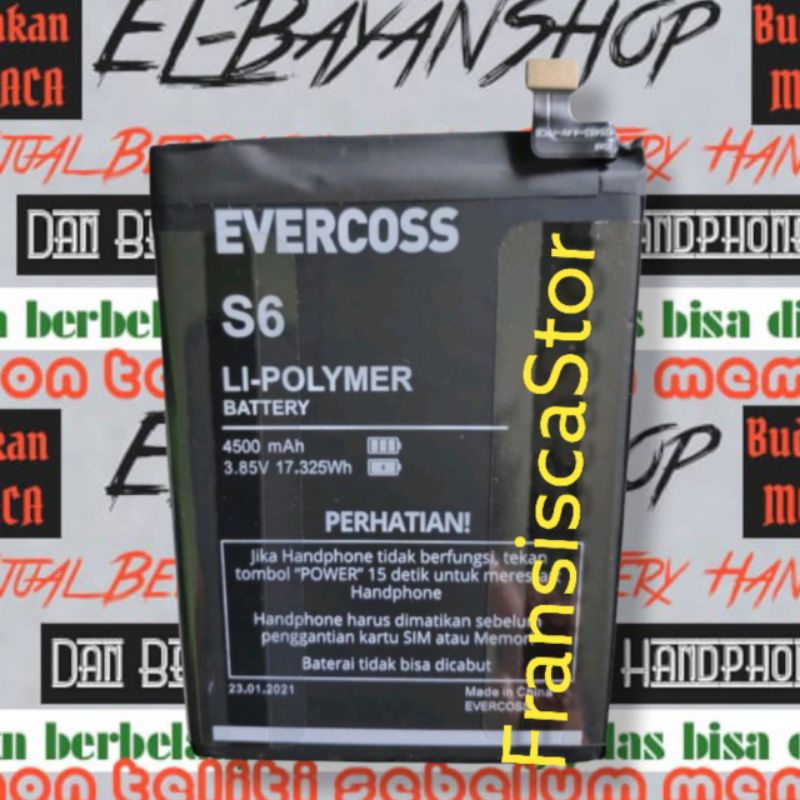 Batrai Evercoss Tera S6 Batre cros ram 4/32 Baterai Ever cross S 6 Tera Battery Original