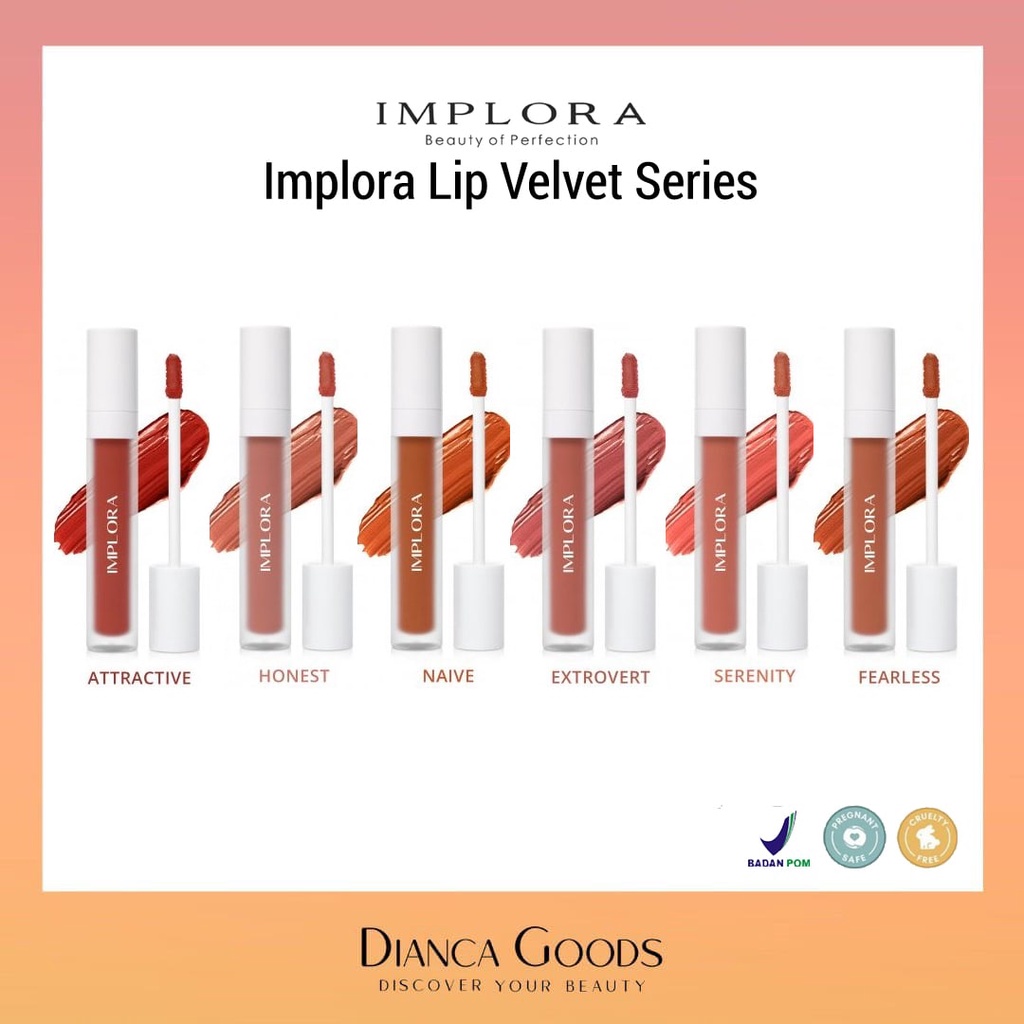 IMPLORA Lip Velvet All Shade | Attractive | Extrovert | Fearless | Honest | Naive | Serenity
