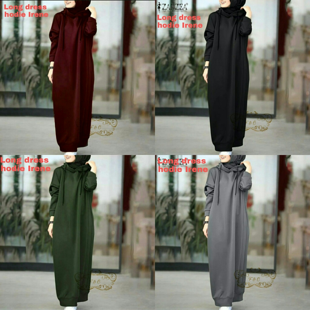 DVN LONG DRESS HODIE IRENE 7 WARNA / baju dress muslim wanita