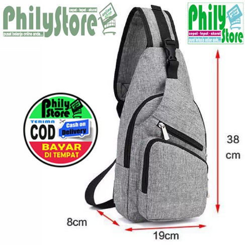 Tas sling Bag Cross body pack Selempang Slempang chest bahu canvas Sling Bag Kanvas Premium