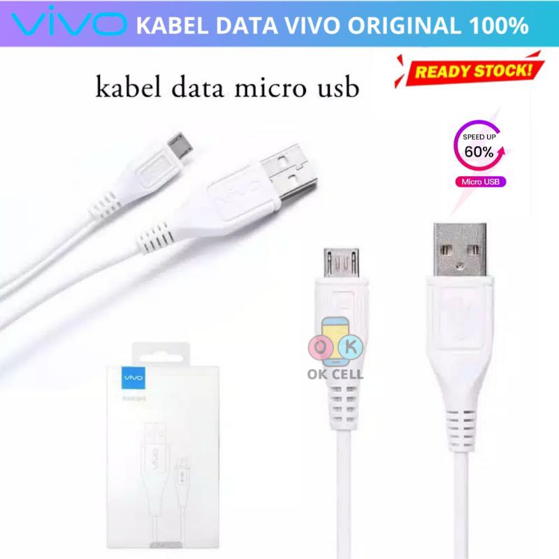 Kabel Data Vivo Y81 Y83 Y91 Y91c Y93 Y95 Y12 Y15 Y17 Fast Charging 2A Micro USB Original