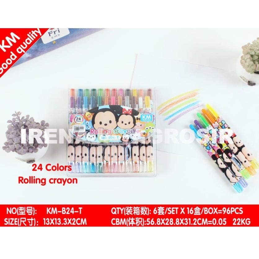 

[PRODUK TQLZ8] IRENAJAYAGROSIR - ROLLING CRAYON KRAYON DENGAN 24 WARNA PENDEK KMB24 NY9