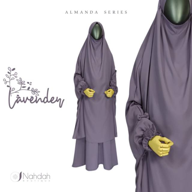 GAMIS AKHWAT ALMANDA FRENCH KHIMAR DAN CADAR BANDANA PONI