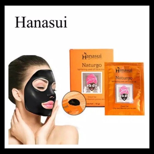 [1 BOX] Hanasui Masker Naturgo Black Peel Off Mask 10gr 1 Box isi 10 Sachet Masker BPOM ORIGINAL