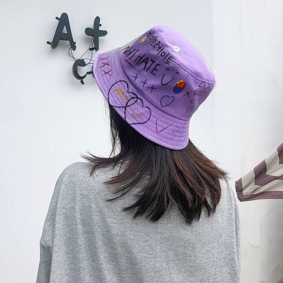 TERMURAH TOPI BUCKET KOREA LAKI CEWE SABLON BADAS