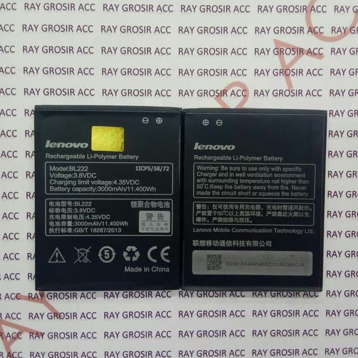 Baterai Original Lenovo BL 222 BL222 S660 A660