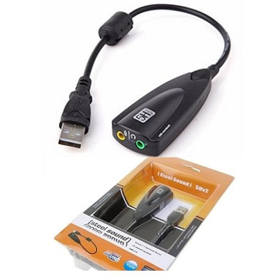 Usb sound 7.1 channel virtual surround usb2.0 5Hv2 - steel sound card usb to audio microphone